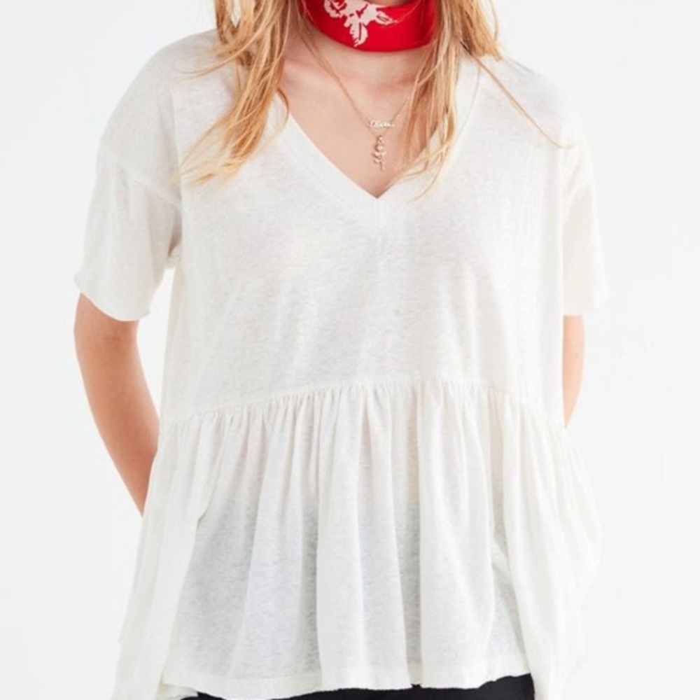 Urban Outfitters Peplum V Neck Top